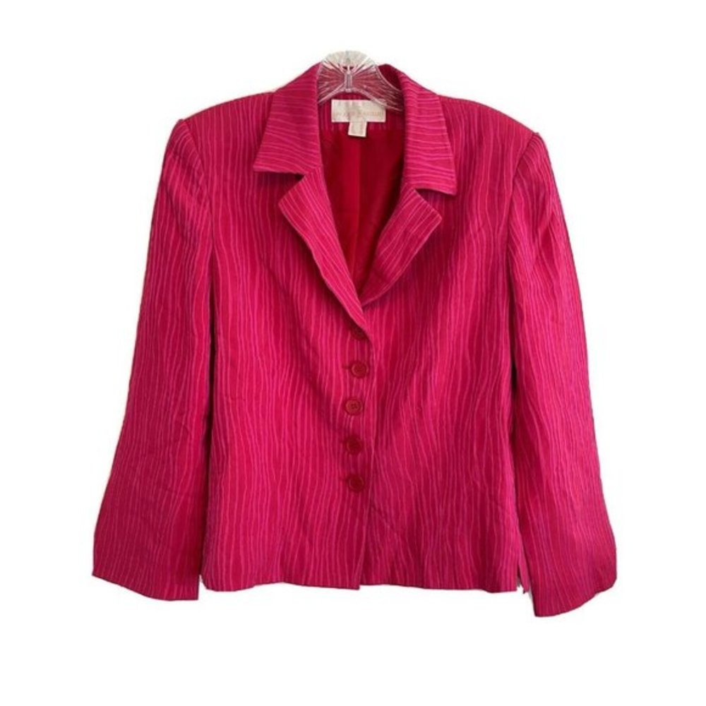 Barbiecore Pink Red Blazer Jacket Women’s Size 6 UN JOUR AILLEURS‎ France Lined